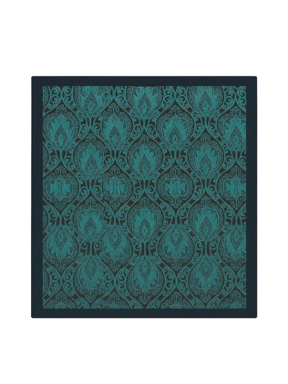 Silk Square Scarf Brown & Turquoise Paisley Design 20"x20" Elegant Soft Handkerc - Picture 1 of 12